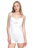 2058 Göğsü Açık Paçalı Korse BEYAZ