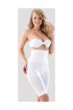 Kadın Çift Kat Uzun Paçalı Boxer Korse Beyaz 2015