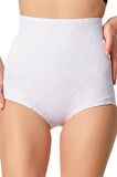 Kadın Beyaz Desenli Slip Korse 2842