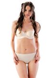 Kadın Bej Slip Pop Up Korse