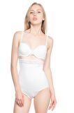 2028 Dantel Yüksel Bel Slip Korse Beyaz