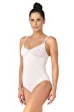 Seamless Dikişsiz Slip Çıtçıtlı Body Korse 2072 Beyaz