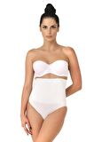 Seamless Yüksek Bel Çıtçıtlı Double Slip Korse Külot 2019 Beyaz