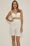 Beyaz Dikişsiz Uzun Paçalı Kadın Boxer Korse 3005
