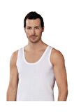 6'lı %100 Pamuk Askılı Erkek Atlet Beyaz