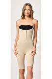 Kadın Bej Önden Agraflı Seamless Göğsü Açık Paçalı Korse 2093