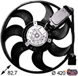 Mahle-Knecht-Behr CFF261000S Kontrol Unitelı Radyatör Fanı 450W 420mm Sağ Q7 07-15 Touareg Cayenne 03-10 Brj BAC Ble 7L0959455G