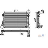 Mahle-Knecht-Behr CI162000P Turbo Radyatörü Intercooler Passat 2.0TDI 05 617X407X32 3C0145803G