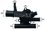 Mahle-Knecht-Behr TI21789 Termostat Clio Kangoo Laguna II Megane I Trafic II Master 1.9DCI F9Q Komple 8200074346