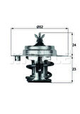 Mahle-Knecht-Behr TX788D Termostat 88CC (Contalı) Freelander 1 98-06 MG Rover PEL10016