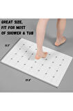 MAİN SHOP Küvet Paspası Duş Banyo Paspası Katlanabilir Makine Yıkanabilir Büyük Tahliye Delikleri 45 x 70 Cm