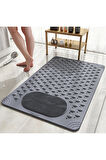 MAİN SHOP 1 Adet Antrasit Renk Vantuzlu Banyo Ve Duş Kaydırmaz Paspası 36 X 69,5 cm