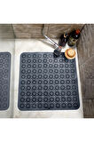 MAİN SHOP 1 ADET GRİ Kare Masajlı Vantuzlu Yapışır Silikon Banyo & Duş Kaydırmazı & Küvet Paspası 54X54 CM