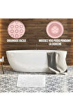 MAİN SHOP Kare Masajlı Silikon Banyo & Duş Kaydırmazı Beyaz Renk Massage Bath Math Banyo Paspası