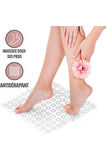 MAİN SHOP Kare Masajlı Silikon Banyo & Duş Kaydırmazı Beyaz Renk Massage Bath Math Banyo Paspası