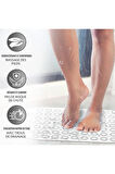 MAİN SHOP Massage Bath Math Banyo & Duş Kaydırmazı Beyaz Renk Masajlı Model Banyo Paspas