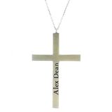 HAÇ CROSS İSİM YAZILIR TASARIM GÜMÜŞ KOLYE