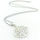 Özel Tasarım Pusula Harfli Gümüş Kolye