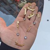 7 Yedi İsimli Altın Kaplama Kişiye Özel 925 Gümüş İsim Kolye