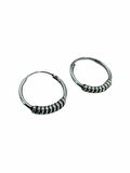 18 mm Oksitli Spor Taşsız Unisex 925 Gümüş Halka Küpe