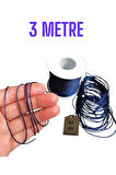 BİLEKLİK KOLYE İPİ, MAKROME , PARAŞÜT İPİ,  RENKLİ 3METRE KIRMIZI 3METRE LACİVERT 1mm