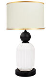 Lotus Opal Black - White Cam Abajur