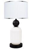 Lotus Opal Black - White Cam Abajur