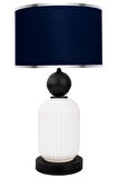 Lotus Opal Black - White Cam Abajur