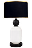 Lotus Opal Black - White Cam Abajur