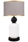 Lotus Opal Black - White Cam Abajur
