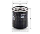 Mann W7053 Yağ Filtresi Opel Corsa F 1.2 Berlıngo C4 C5 Partner Jumpy Ducato P206 P306 P307 P407 1.4 1.6 1.8 1.9D 2.0 C-Elysee-301 1.2 Euro5