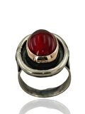 Lal Garnet Doğal Taş EL Üretimi 925 Gümüş Yüzük