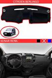 CITROEN BERLINGO İÇİN TORPİDO KORUMA HALISI SİYAH RENK KIRMIZI KENAR