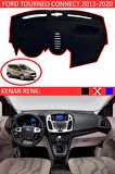 FORD CONNECT 2013-2020 MODEL İÇİN TORPİDO KORUMA HALISI SİYAH RENK KIRMIZI KENAR