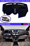 FORD CONNECT 2013-2020 MODEL İÇİN TORPİDO KORUMA HALISI SİYAH RENK MAVİ KENAR