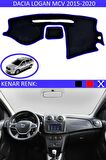 DACIA LOGAN MCV 2015-2020 MODEL İÇİN TORPİDO KORUMA HALISI SİYAH RENK MAVİ KENAR