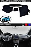 DACIA SANDERO STEPWAY 2015-2020 MODEL İÇİN TORPİDO KORUMA HALISI SİYAH RENK SİYAH KENAR