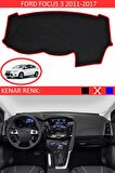 FORD FOCUS 3 2011-2017 MODEL İÇİN TORPİDO KORUMA HALISI SİYAH RENK KIRMIZI KENAR