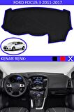 FORD FOCUS 3 2011-2017 MODEL İÇİN TORPİDO KORUMA HALISI SİYAH RENK MAVİ KENAR