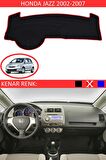 HONDA JAZZ 2002-2007 MODEL İÇİN TORPİDO KORUMA HALISI SİYAH RENK KIRMIZI KENAR