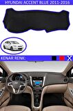 HYUNDAİ ACCENT BLUE 2011-2016 MODEL İÇİN TORPİDO KORUMA HALISI SİYAH RENK MAVİ KENAR
