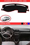 HYUNDAİ ACCENT 1993-1999 MODEL İÇİN TORPİDO KORUMA HALISI SİYAH RENK KIRMIZI KENAR