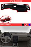 HYUNDAİ EXCEL İÇİN TORPİDO KORUMA HALISI SİYAH RENK KIRMIZI KENAR