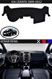 KİA CERATO 2009-2012 MODEL İÇİN TORPİDO KORUMA HALISI SİYAH RENK SİYAH KENAR