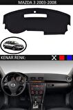 MAZDA 3 2003-2008 MODEL İÇİN TORPİDO KORUMA HALISI SİYAH RENK SİYAH KENAR