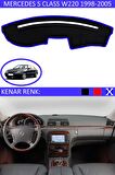 MERCEDES S CLASS W220 1998-2005 MODEL İÇİN TORPİDO KORUMA HALISI SİYAH RENK MAVİ KENAR