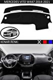 MERCEDES VITO W447 2014-2021 MODEL İÇİN TORPİDO KORUMA HALISI SİYAH RENK SİYAH KENAR