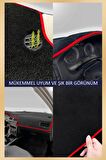 MİTSUBİSHİ CARİSMA 1995-2005 MODEL İÇİN TORPİDO KORUMA HALISI SİYAH RENK MAVİ KENAR
