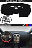 OPEL CORSA D 2007-2014 MODEL İÇİN TORPİDO KORUMA HALISI SİYAH RENK SİYAH KENAR