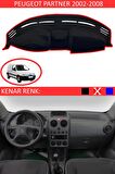 PEUGEOT PARTNER 2002-2008 MODEL İÇİN TORPİDO KORUMA HALISI SİYAH RENK KIRMIZI KENAR